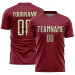 Shape Sublimation Geometric Custom Soccer Sports Uniform Cream-Black Jersey Crimson